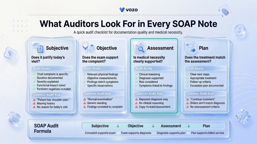 What Do Auditors Look for in Each Section of a SOAP Note?