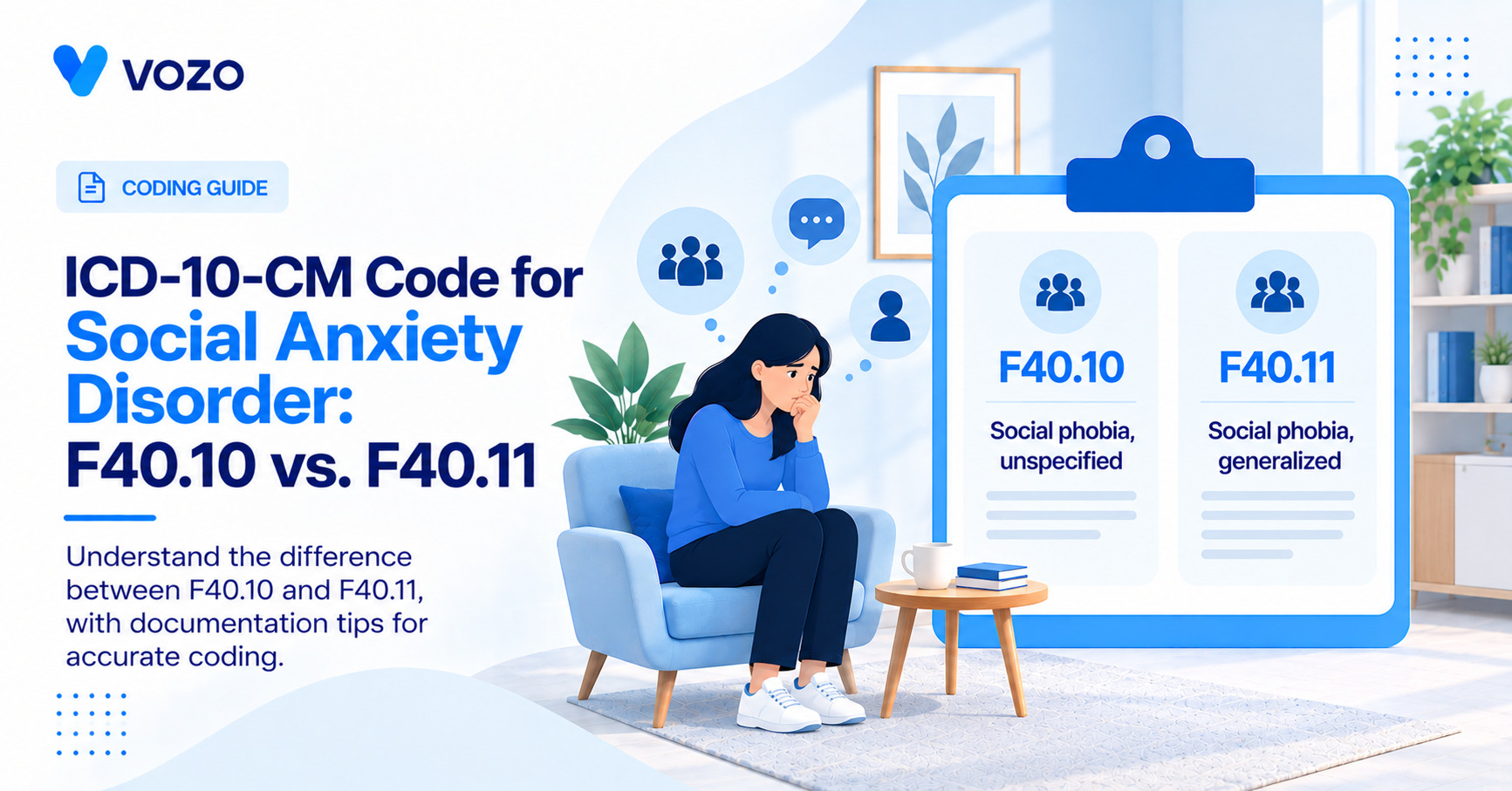 ICD-10-CM Code for Social Anxiety Disorder: F40.10 vs. F40.11